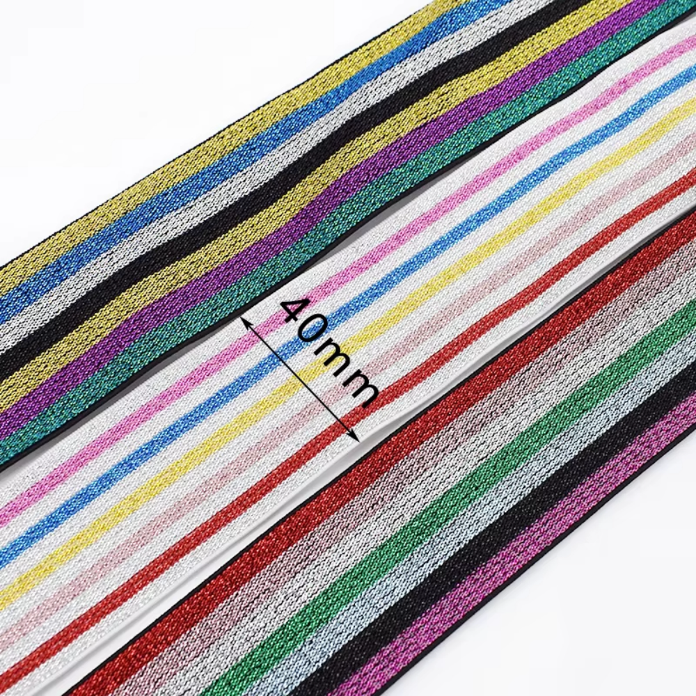 DIY Sewing Accessories Rainbow Stripe Webbing Nylon Elastic Bands For Garment - Image 4