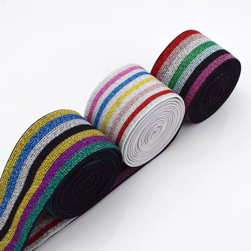 DIY Sewing Accessories Rainbow Stripe Webbing Nylon Elastic Bands For Garment - Image 5