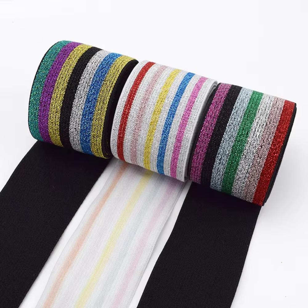 DIY Sewing Accessories Rainbow Stripe Webbing Nylon Elastic Bands For Garment - Image 6