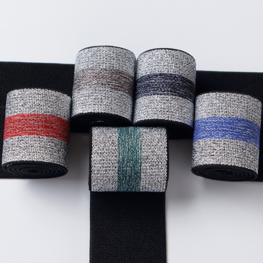 3cm 4cm wide gold and silver elastic band colorful elastic band