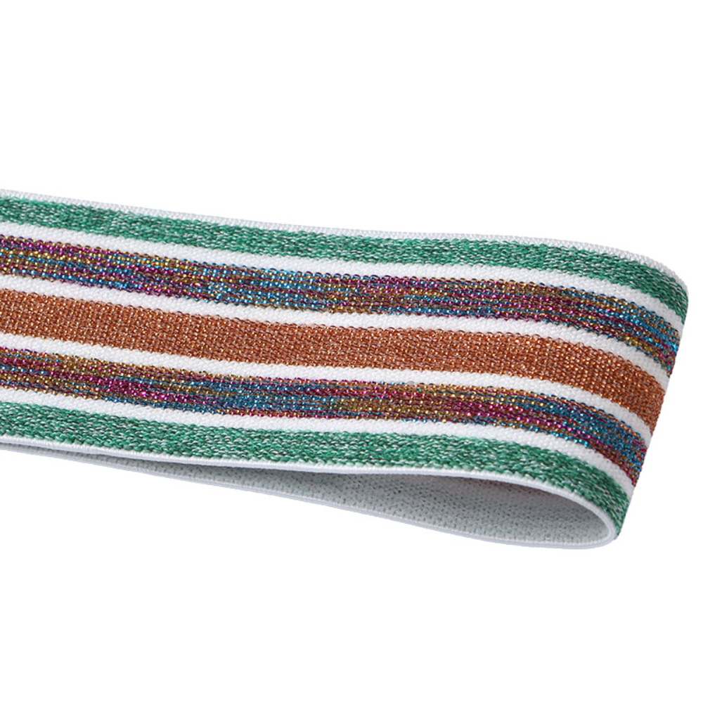 3cm 4cm wide gold and silver elastic band colorful elastic band - Image 2